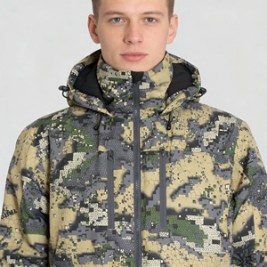 Veste de chasse pour homme en polyester camouflage, tissu sergé extensible, résistante à l'eau, coupe-vent, avec rembourrage en duvet de canard blanc - Product Image 5