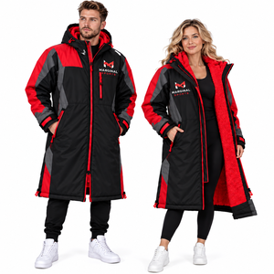 Custom Outdoor Swim Changing Parka Warm Water Repellent Surf <b>Coat</b> Hooded Camping Dry Robe for Swimming Beach & Cold Weather - Product Image 4
