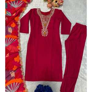 Ensemble haut et pantalon de soirée pour femmes, avec un dupatta fantaisie - Product Image 5