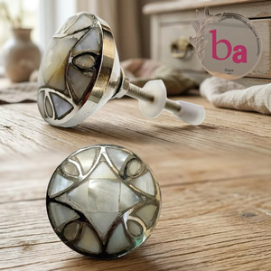 Beads Art CK 558 MOP Brass Round Cabinet <b>Knob</b> Mother Pearl Inlay Industrial Design Eco-Friendly Easy Installation for Furniture - Product Image 1