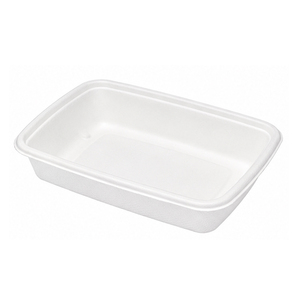 Barquette alimentaire rectangulaire en bagasse de 10 oz, jetable, compatible micro-ondes, biodégradable, écologique, compatible congélateur, pour fêtes - Product Image 1
