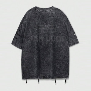T-shirt style moderne effet vieilli, t-shirt premium effet vieilli, coupe décontractée avec construction en coton doux - Product Image 2