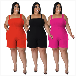 Women's Plus Size Knitted Jumpsuit Spaghetti Strap <b>Square</b> Neck High Waist Regular Fit Leopard Print Spandex/Polyester High - Product Image 1