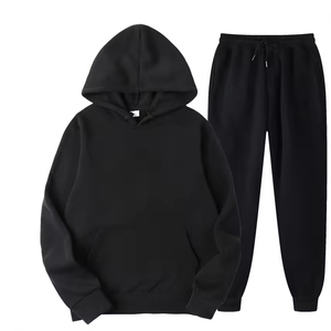 Custom OEM Winter Plus Size Sweat Suit Fleece Tracksuit <b>Set</b> Multi Color Regular 100 percent Cotton Joggers Sweatpants Hoodie Men - Product Image 4
