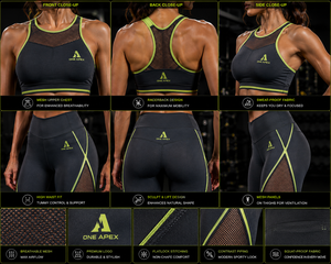 Women Mesh Panel Gym Yoga Set High Waist Leggings Sleeveless Sports Bra Fitness Activewear Set - Product Image 4