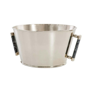 Luxury Silver Stainless Steel Wine <b>Ice</b> Bucket With Black Resin Grain Grip Handles Elegant Hotel Party Beverage Tub Supply - Product Image 3