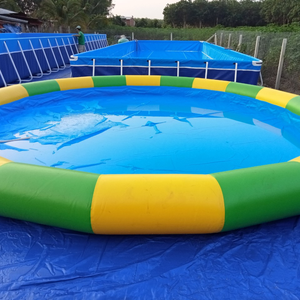 Piscine gonflable ronde en PVC pour l'extérieur, couleurs vert, jaune, bleu, piscine de jeux aquatiques pour enfants et adultes - Product Image 1