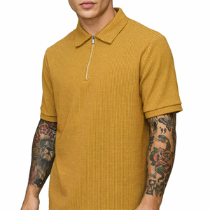 Chemises polo zippées pour hommes, fabricant professionnel au Pakistan, logo personnalisé, polos personnalisés de haute qualité pour hommes - Product Image 1