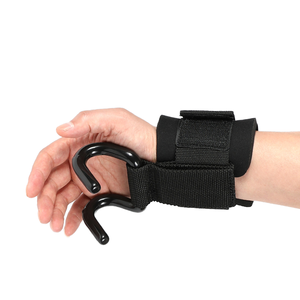 Heavy Duty Non Slip Weightlifting Wrist <b>Hooks</b> With Neoprene Padded Straps For Deadlifts Pull Ups And Power Training - Product Image 1