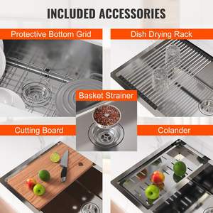 304 In acciaio inox lavello da cucina 32 pollici a goccia sottofondo singolo ciotola lavabo accessori per uso domestico lavastoviglie cucina - Product Image 6