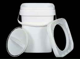 Seau carré en plastique PP blanc de 10 kg (CW) à ouverture large, hermétique, étanche, durable, avec couvercle basculant et poignée pour emballage chimique - Product Image 3