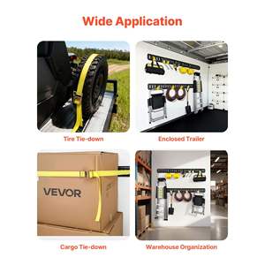 Kit de rails de fixation E-Track de 1,5 m (5 pi) en 6 pièces, comprenant 2 sangles à cliquet, 6 anneaux en O, 6 attaches, 1 anneau en D, 12 embouts pour garages et remorques - Product Image 6