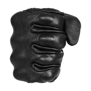 Gants de moto Samroz Sports en cuir véritable, compatibles écran tactile, respirants, écologiques, longueur poignet, doublure polaire douce, toutes saisons - Product Image 2