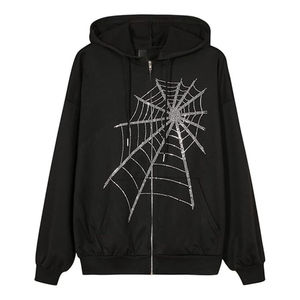 Meilleures sweats à capuche pour femmes en polaire avec logo personnalisé en strass, fermeture éclair intégrale, qualité supérieure, vente en gros directe usine - Product Image 3