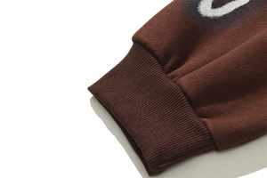 Sudadera con capucha extragrande personalizada con cremallera completa, diseño de calavera con estampado de huesos y llamas en toda la prenda, 100% algodón polar - Product Image 5