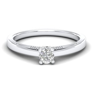 REYES Ready to Ship VVS1 0.35CT Round Cut Moissanite Engagement <b>Rings</b> For Women 925 Sterling Silver Wedding Original Jewelry - Product Image 5