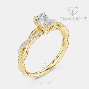 Bague de fiançailles en or blanc 14 carats avec diamant de laboratoire certifié IGI, taille émeraude 0,50 carat, bijoux fins - Product Image 6