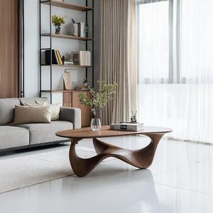 Handmade Durable Modern Solid Wood Coffee <b>Table</b> with Sustainable Design and Natural Wood Base for Living Room <b>Decor</b> - Product Image 1