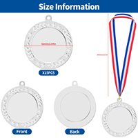 Médaille de Vainqueur OEM vierge pour 1er, 2e, 3e places, Or, Argent, Bronze, avec Ruban de Col de Participation, Logo Personnalisé, Vente en Gros pour Événements Sportifs