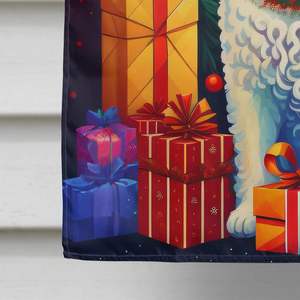 Kuvasz vacaciones Navidad gran poliéster casa bandera Multicolor porche manga poste decorativo patio Banner ilustraciones colgante de pared - Product Image 4