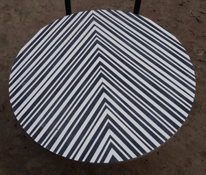 Table basse ronde moderne en os incrusté, avec doublure blanche et noire, écologique, faite à la main, pour la décoration intérieure, artisanat naturel - Product Image 6