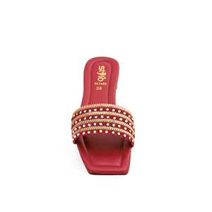 Maroon Casual <b>Fur</b> <b>Slipper</b> CL1632 <b>Fashionable</b> Comfortable for <b>Slippers</b> - Product Image 1