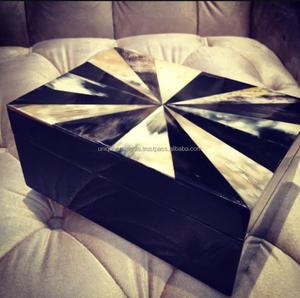 Elegant Handcrafted Animal MDF <b>Keepsake</b> <b>Box</b> with Natural Horn Inlays Curved Lid Jewelry Storage <b>for</b> Gifts & Modern Home Decor - Product Image 3