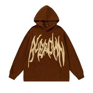 เสื้อฮู้ดซิปเต็มตัวผ้าฟลีซคอตตอน 100% พิมพ์ลายสกรีน สตรีทแวร์ มีกระเป๋า โลโก้สั่งทำได้ เนื้อผ้าหนา ทรงโอเวอร์ไซส์ ระบายอากาศได้ดี - Product Image 2
