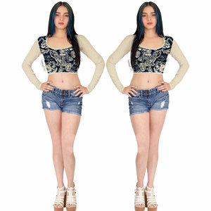 Unique Design Plus Size Women <b>Crop</b> <b>Top</b> T-Shirts Wholesale Women <b>Crop</b> <b>Top</b> T-Shirts Sustainable Women <b>Crop</b> <b>Top</b> T-Shirts - Product Image 3
