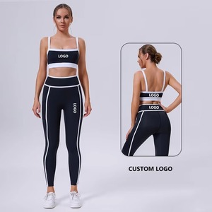 OEM Women Gym Fitness Striped Breathable 2 Piece Sets High Waist Butt Lifting Bottoms Sports Active Yoga - Product Image 6
