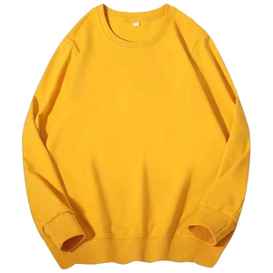 Sweat-shirt pour homme à col rabattu, fermeture éclair quart de tour, 100% coton, tricot uni, coupe ample décontractée, style streetwear, hiver - Product Image 1
