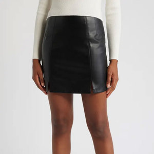 Jupes en cuir pour femmes de haute qualité, logo personnalisé, écologiques, formelles, longueur genou |    Meilleures jupes en cuir pour femmes, personnalisées - Product Image 1