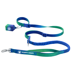 Laisse multifonctionnelle pour chien avec support pour sacs à excréments, couleur lilas, réglable, pour la voiture et la promenade, ensemble durable et confortable - Product Image 3