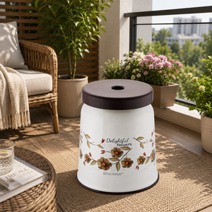 Modern Plastic <b>Stool</b> with Delightful Flowers Design for Home Living Room Furniture - Product Image 2