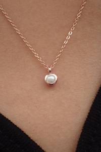 Collar de perlas de agua dulce de plata de ley 925 para mujer, elegante joyería minimalista con colgante de perlas, aniversario, cumpleaños y regalo - Product Image 6