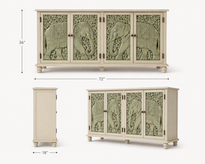 Best Quality Extra <b>Large</b> Elephant Motif Wood Sideboard Cabinet for Living Room Bedroom and Office Furniture at Good Price - Product Image 4