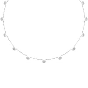 Oval Cut Lab Grown Diamond VS+ Clarity Luxury Station <b>Necklace</b> 3.52 CTW 9K Rose Gold <b>Fine</b> Jewelry 16 Inch - Product Image 6