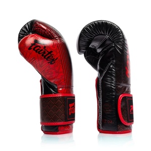 นวมชกมวย Fairtex RWS หนังแท้ สำหรับฝึกซ้อม ปิดด้วยแถบตีนตุ๊กแก สีแดงดำ สำหรับผู้ใหญ่ ระบายอากาศได้ดี คุณภาพพรีเมียม - Product Image 4