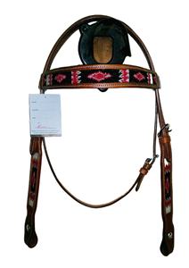 Venta al por mayor de cuero de calidad superior caballo occidental Headstall con cuentas ecuestre accesorio de equitación a precio competitivo - Product Image 4
