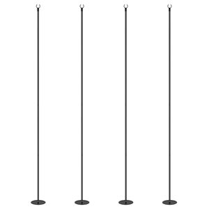 Pali per Luci LED a Stringa Ottagonali Poligonali da Esterno 10FT in Acciaio, Confezione da 4, Impermeabili con Finitura Anodizzata per Patio, Terrazze e Strade - Product Image 1