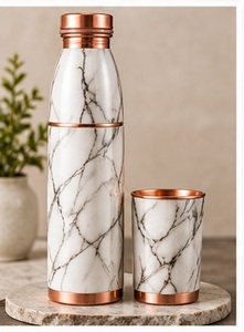 Vintage Copper Hammered <b>Flask</b> Set With Cup Portable <b>Insulated</b> Drinkware - Product Image 3