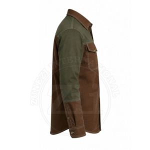 Camisa de Trabajo de Manga Larga Ignífuga para Hombre Zii, Color Marrón y Verde, Corte Regular, Ropa de Seguridad para Fábrica y Taller - Product Image 4