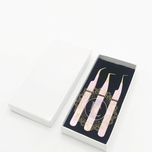 คีมหนีบขนตาปลอม90ช่องสีชมพูอ่อน90องศาสำหรับต่อขนตาปลอมพร้อมกล่องใส่การ์ด - Product Image 5