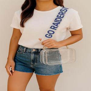 Accesorio de Bolso Rectangular Estilo Deportivo Go Raiders con Cuentas de Vidrio y Base de Algodón, Hecho a Mano y Personalizado - Product Image 2