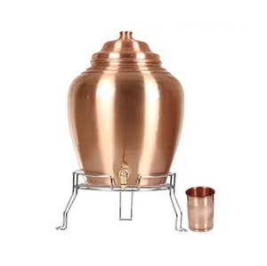 Distributeur d'eau en cuivre pur martelé avec support en laiton et robinet, récipient Matka étanche pour boissons - Product Image 3