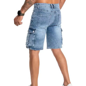 Shorts en jean tricotés droits mi-longs pour hommes, en Spandex/Polyester, séchage rapide, respirants, couleurs et logos personnalisables, excellente qualité, vente en gros - Product Image 5