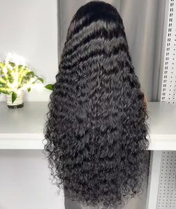 Perruque frontale HD à boucles profondes, en cheveux humains vierges noirs naturels, prête à porter, sans colle, vente en gros - Product Image 1