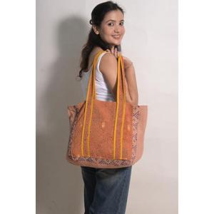 Boho Kantha Shoulder <b>Bag</b>, Vintage Indian Cotton Tote for <b>Women</b>, Handmade Shopping and <b>Travel</b> <b>Bag</b> - Product Image 1