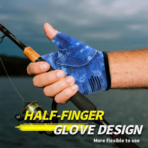 Guantes de Pesca de Medio Dedo de Poliéster Duraderos en Oferta, Protección UPF 50, Cierre de Gancho y Bucle, Secado Rápido, Guantes Elásticos para Exteriores - Product Image 3