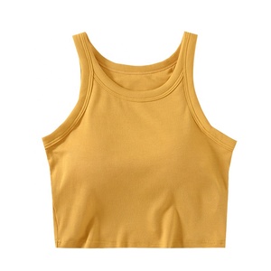 Débardeur côtelé haut de gamme pour femmes, haut court, sans manches, toutes tailles et couleurs, costume de yoga OEM, vêtements de gym, respirant, séchage rapide, confortable, vente en gros - Product Image 3